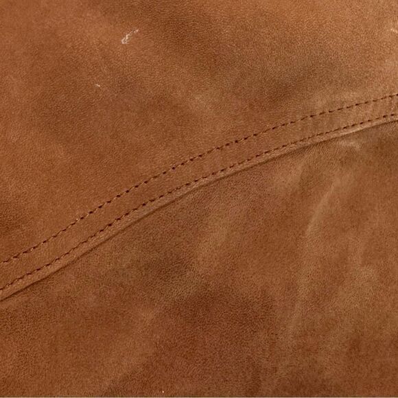 RARE VINTAGE ROBERT COMSTOCK Cognac Suede Leather Oversized Jacket - Picture 4 of 6